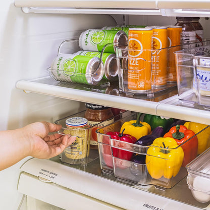 Fridge Bins and Freezer Bins Refrigerator Organizer Stackable Food Storage Containers BPA-Free Drawer Organizers for Refrigerator Freezer and Pantry