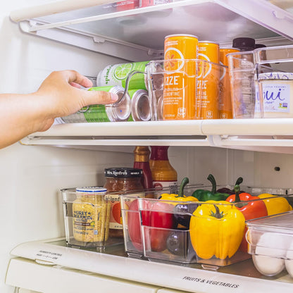 Fridge Bins and Freezer Bins Refrigerator Organizer Stackable Food Storage Containers BPA-Free Drawer Organizers for Refrigerator Freezer and Pantry