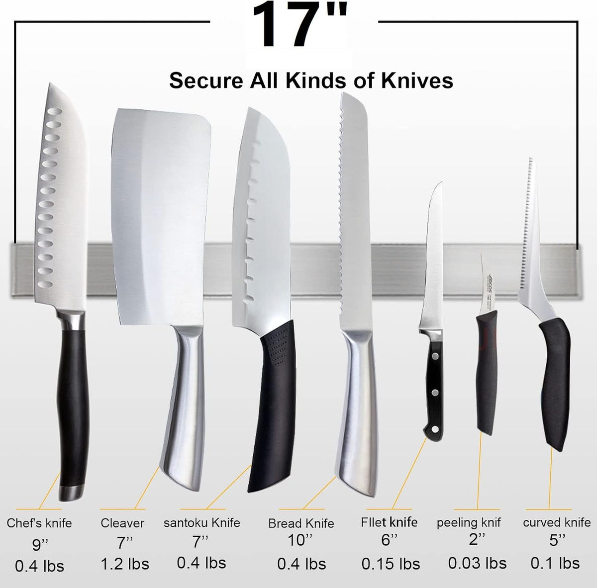 Magnetic Knife Holder for Refrigerator, 17inch
