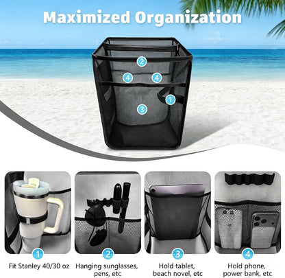 XYFuuee 2-in-1 Cooler Organizer Insert for X Large Bogg Bag Accessories, PEVA Portable Leak-Proof Ice Chest, Lightweight Mesh Divider Inserts Pouch with 4Fastener for XL Bog Beach Rubber Tote