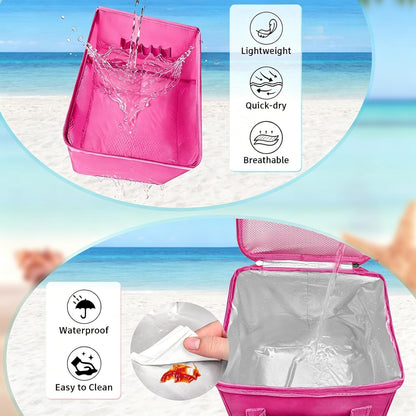 XYFuuee 2-in-1 Cooler Organizer Insert for X Large Bogg Bag Accessories, PEVA Portable Leak-Proof Ice Chest, Lightweight Mesh Divider Inserts Pouch with 4Fastener for XL Bog Beach Rubber Tote