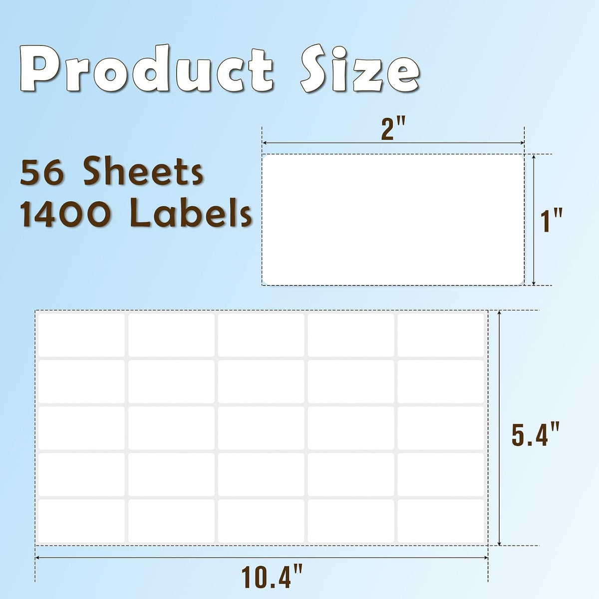 1400 Pcs 1"x2" Blank Removable Freezer Labels for Food Containers | No Residue Food Labels, Waterproof & Oil-Resistant & Tear-Resistant Stickers for Jars, Pantry Organization
