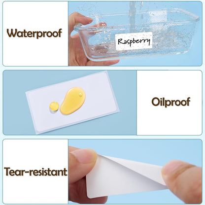 1400 Pcs 1"x2" Blank Removable Freezer Labels for Food Containers | No Residue Food Labels, Waterproof & Oil-Resistant & Tear-Resistant Stickers for Jars, Pantry Organization