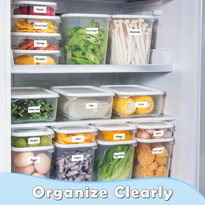 1400 Pcs 1"x2" Blank Removable Freezer Labels for Food Containers | No Residue Food Labels, Waterproof & Oil-Resistant & Tear-Resistant Stickers for Jars, Pantry Organization