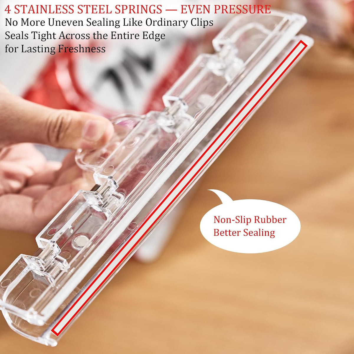 Food Bag Clips with Magnetic, Extra Large Heavy Duty Airtight Sealing