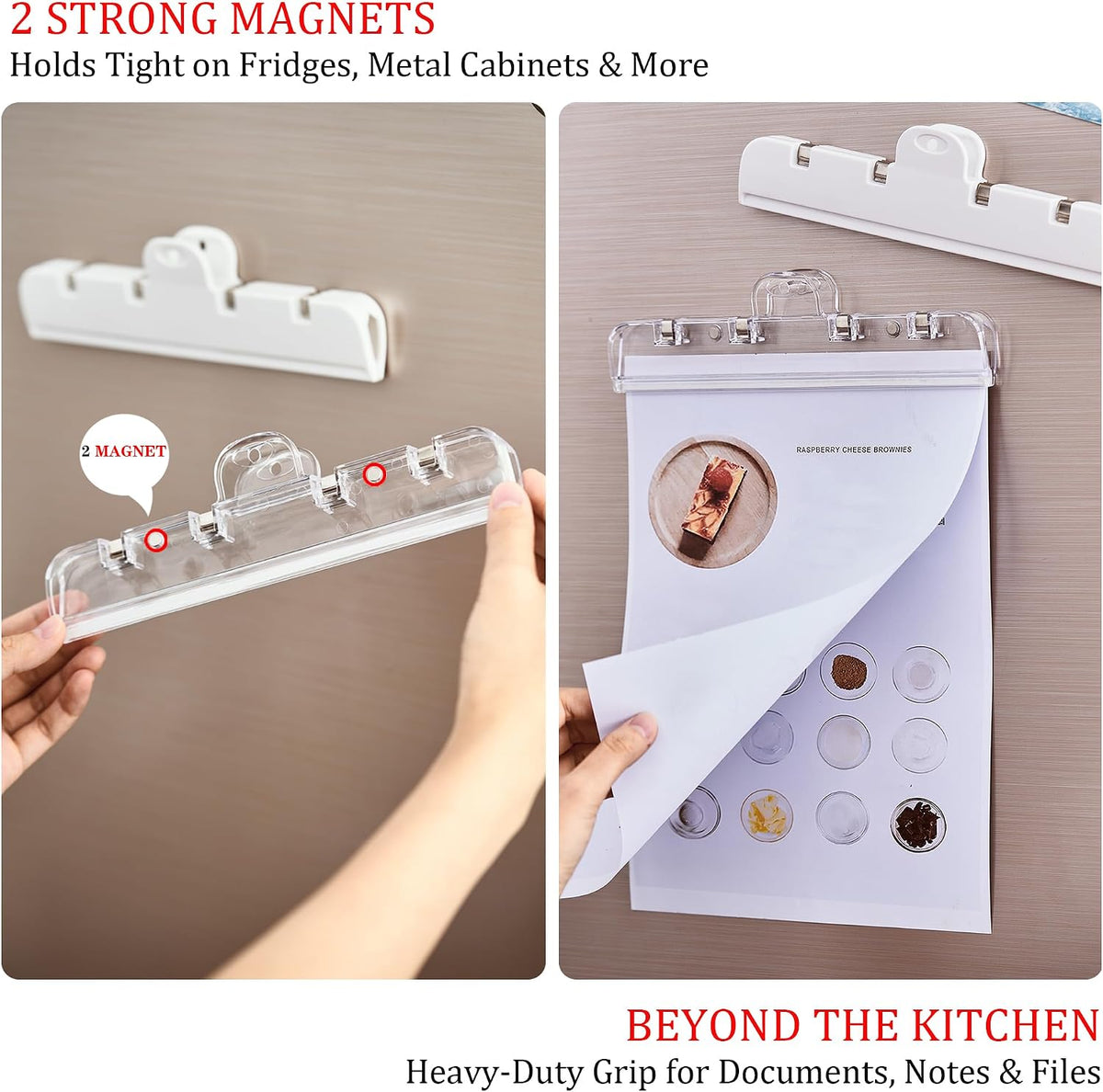 Food Bag Clips with Magnetic, Extra Large Heavy Duty Airtight Sealing