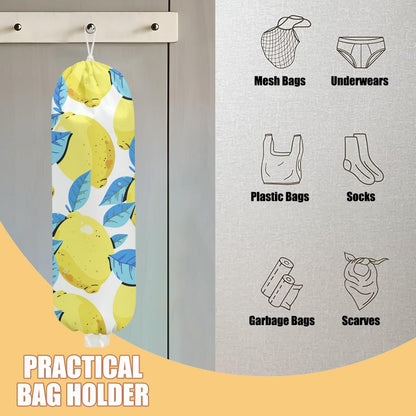 Gothic Moth Butterfly Plastic Bag Holder, Wall Mount Grocery Bag Holder | Plastic Storage bag, Pull Rope Free Adjustment, Plastic Bag Holders for Grocery Bags, Plastic Bag Dispenser for Home Kitchen