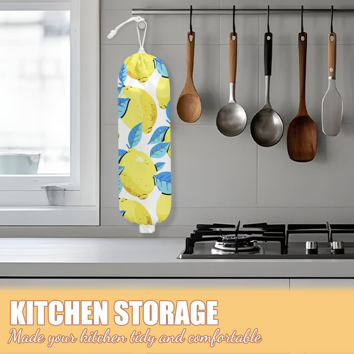 Gothic Moth Butterfly Plastic Bag Holder, Wall Mount Grocery Bag Holder | Plastic Storage bag, Pull Rope Free Adjustment, Plastic Bag Holders for Grocery Bags, Plastic Bag Dispenser for Home Kitchen