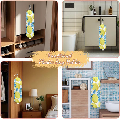 Gothic Moth Butterfly Plastic Bag Holder, Wall Mount Grocery Bag Holder | Plastic Storage bag, Pull Rope Free Adjustment, Plastic Bag Holders for Grocery Bags, Plastic Bag Dispenser for Home Kitchen