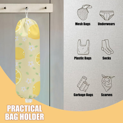 Gothic Moth Butterfly Plastic Bag Holder, Wall Mount Grocery Bag Holder | Plastic Storage bag, Pull Rope Free Adjustment, Plastic Bag Holders for Grocery Bags, Plastic Bag Dispenser for Home Kitchen