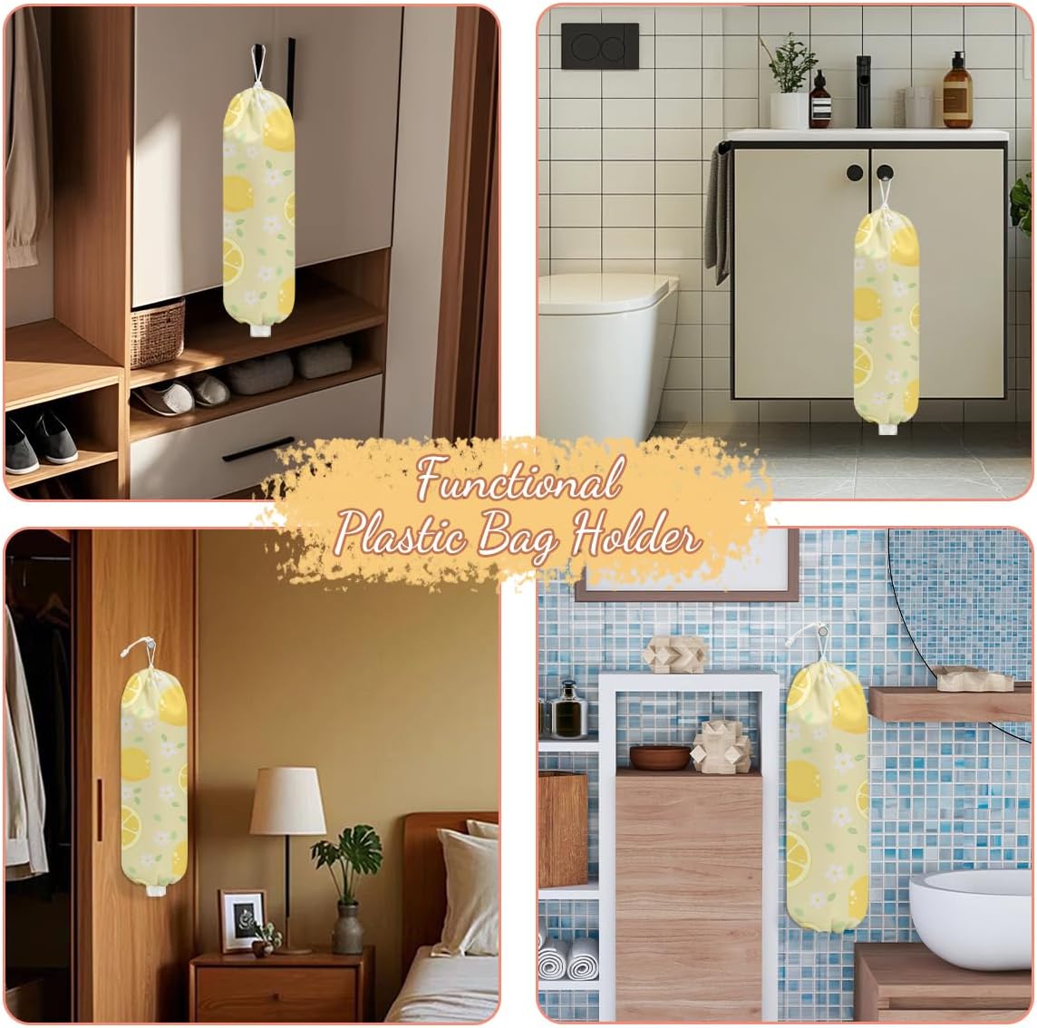 Gothic Moth Butterfly Plastic Bag Holder, Wall Mount Grocery Bag Holder | Plastic Storage bag, Pull Rope Free Adjustment, Plastic Bag Holders for Grocery Bags, Plastic Bag Dispenser for Home Kitchen