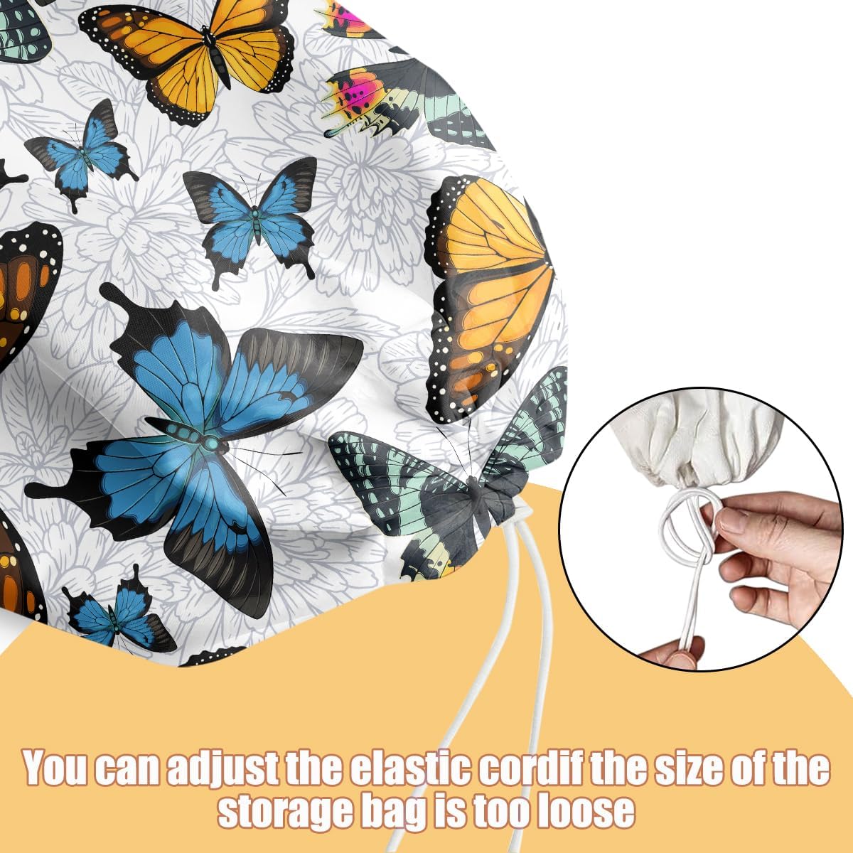 Gothic Moth Butterfly Plastic Bag Holder, Wall Mount Grocery Bag Holder | Plastic Storage bag, Pull Rope Free Adjustment, Plastic Bag Holders for Grocery Bags, Plastic Bag Dispenser for Home Kitchen