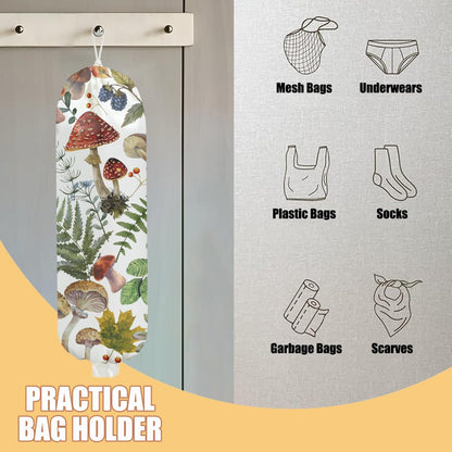 Gothic Moth Butterfly Plastic Bag Holder, Wall Mount Grocery Bag Holder | Plastic Storage bag, Pull Rope Free Adjustment, Plastic Bag Holders for Grocery Bags, Plastic Bag Dispenser for Home Kitchen