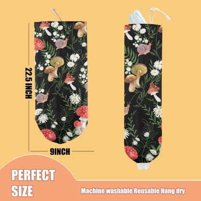 Gothic Moth Butterfly Plastic Bag Holder, Wall Mount Grocery Bag Holder | Plastic Storage bag, Pull Rope Free Adjustment, Plastic Bag Holders for Grocery Bags, Plastic Bag Dispenser for Home Kitchen