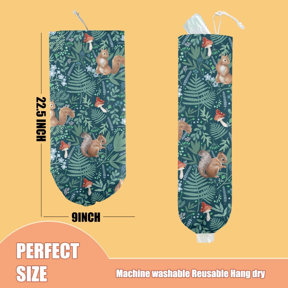 Gothic Moth Butterfly Plastic Bag Holder, Wall Mount Grocery Bag Holder | Plastic Storage bag, Pull Rope Free Adjustment, Plastic Bag Holders for Grocery Bags, Plastic Bag Dispenser for Home Kitchen