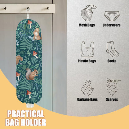 Gothic Moth Butterfly Plastic Bag Holder, Wall Mount Grocery Bag Holder | Plastic Storage bag, Pull Rope Free Adjustment, Plastic Bag Holders for Grocery Bags, Plastic Bag Dispenser for Home Kitchen