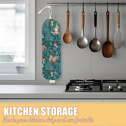 Gothic Moth Butterfly Plastic Bag Holder, Wall Mount Grocery Bag Holder | Plastic Storage bag, Pull Rope Free Adjustment, Plastic Bag Holders for Grocery Bags, Plastic Bag Dispenser for Home Kitchen