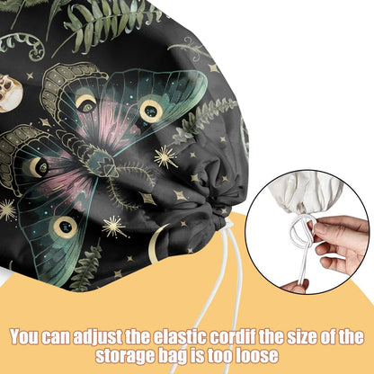Gothic Moth Butterfly Plastic Bag Holder, Wall Mount Grocery Bag Holder | Plastic Storage bag, Pull Rope Free Adjustment, Plastic Bag Holders for Grocery Bags, Plastic Bag Dispenser for Home Kitchen