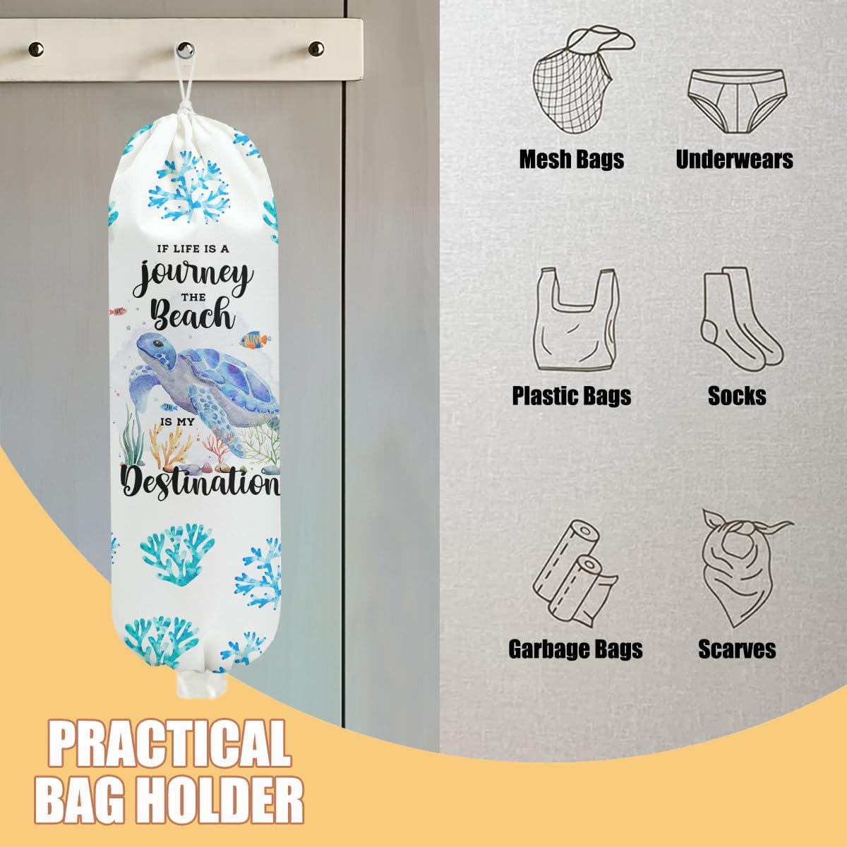 Gothic Moth Butterfly Plastic Bag Holder, Wall Mount Grocery Bag Holder | Plastic Storage bag, Pull Rope Free Adjustment, Plastic Bag Holders for Grocery Bags, Plastic Bag Dispenser for Home Kitchen