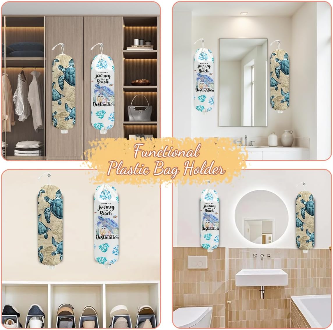 Gothic Moth Butterfly Plastic Bag Holder, Wall Mount Grocery Bag Holder | Plastic Storage bag, Pull Rope Free Adjustment, Plastic Bag Holders for Grocery Bags, Plastic Bag Dispenser for Home Kitchen