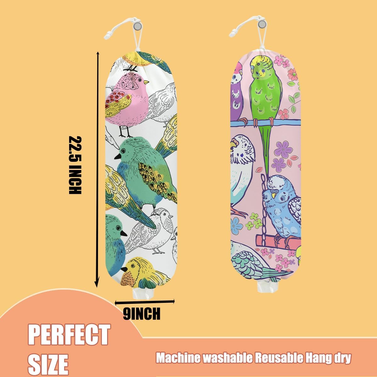 Gothic Moth Butterfly Plastic Bag Holder, Wall Mount Grocery Bag Holder | Plastic Storage bag, Pull Rope Free Adjustment, Plastic Bag Holders for Grocery Bags, Plastic Bag Dispenser for Home Kitchen