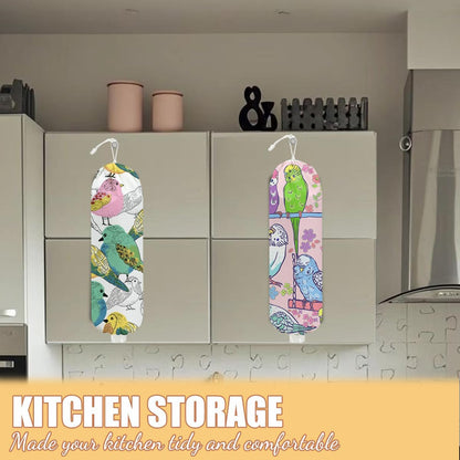Gothic Moth Butterfly Plastic Bag Holder, Wall Mount Grocery Bag Holder | Plastic Storage bag, Pull Rope Free Adjustment, Plastic Bag Holders for Grocery Bags, Plastic Bag Dispenser for Home Kitchen