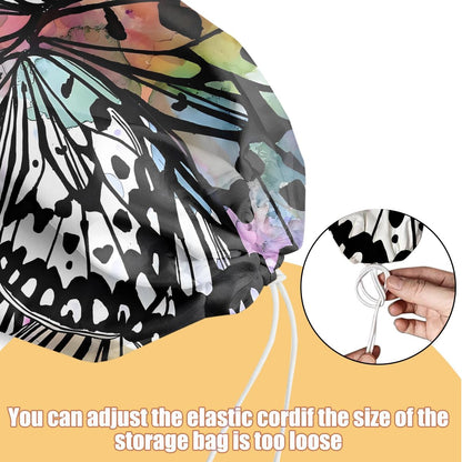 Gothic Moth Butterfly Plastic Bag Holder, Wall Mount Grocery Bag Holder | Plastic Storage bag, Pull Rope Free Adjustment, Plastic Bag Holders for Grocery Bags, Plastic Bag Dispenser for Home Kitchen