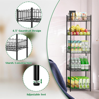 Soda Can Organizer for Pantry 5 Tier Water Bottle Organizer Holder for Tumbler Travel Mug Cup, Freestanding Can Storage Organizer for Pantry Kitchen Living Room Organization