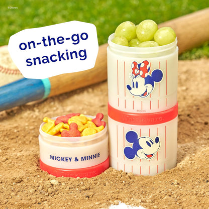 Whiskware Bluey Stackable Snack Containers for Babies, Toddlers, and Kids, 3 Stackable Snack Cups for School and Travel, Cupholder Friendly, Bluey and Bingo! Let’s Do This!