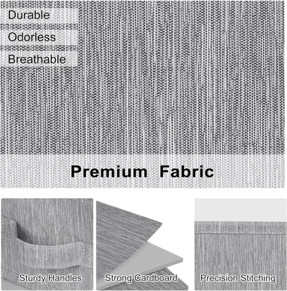 WUIKE Closet Organizers and Storage, Trapezoid Storage Bins, Fabric Closet Bins with Handles, Foldable Storage Baskets for Clothes, Purse, Blanket, Herringbone Gray, Extra Large