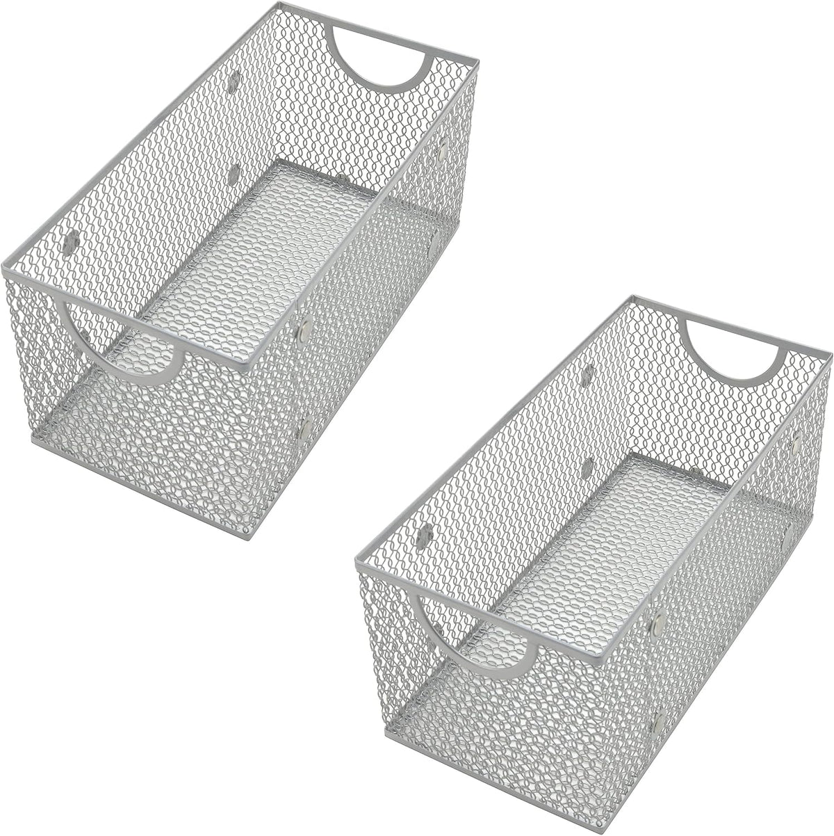 YBM HOME Kitchen Pantry Organizer Wire Baskets for Shelves, Cabinets, Pantry, Countertop, Mesh Open Storage Bin Metal Basket for Organizing Food Supplies, 3 Pack, 12.1x7.8x5.8