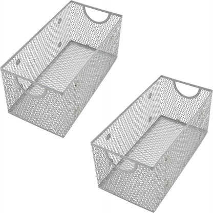 YBM HOME Kitchen Pantry Organizer Wire Baskets for Shelves, Cabinets, Pantry, Countertop, Mesh Open Storage Bin Metal Basket for Organizing Food Supplies, 3 Pack, 12.1x7.8x5.8