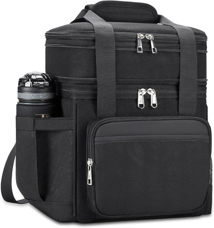 holuxer Lunch Bag & Lunch Box for Men Women - Large Double Deck Soft