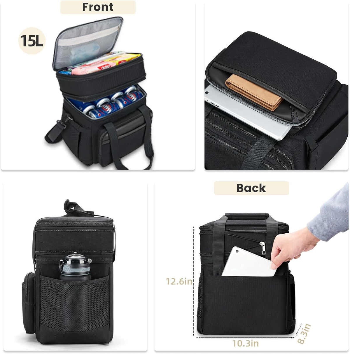 holuxer Lunch Bag & Lunch Box for Men Women - Large Double Deck Soft