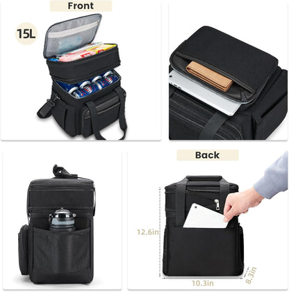 holuxer Lunch Bag & Lunch Box for Men Women - Large Double Deck Soft