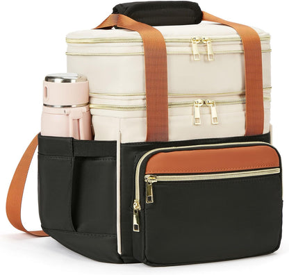 holuxer Lunch Bag & Lunch Box for Men Women - Large Double Deck Soft