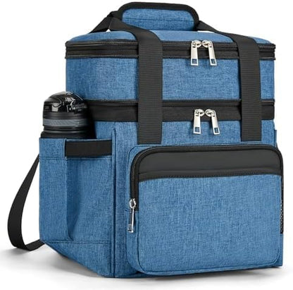 holuxer Lunch Bag & Lunch Box for Men Women - Large Double Deck Soft