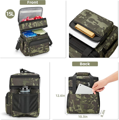 holuxer Lunch Bag & Lunch Box for Men Women - Large Double Deck Soft