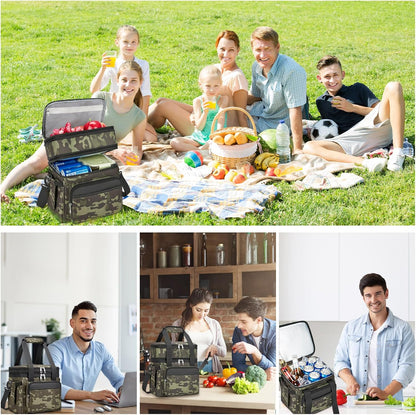 holuxer Lunch Bag & Lunch Box for Men Women - Large Double Deck Soft