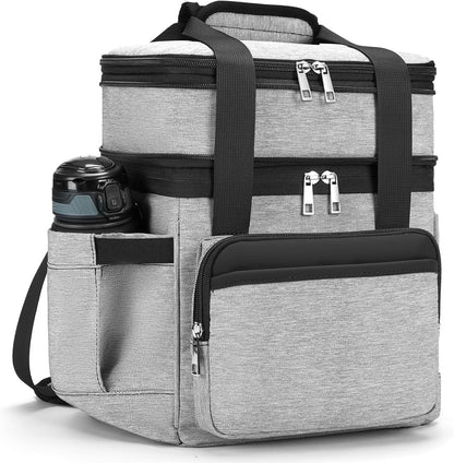 holuxer Lunch Bag & Lunch Box for Men Women - Large Double Deck Soft