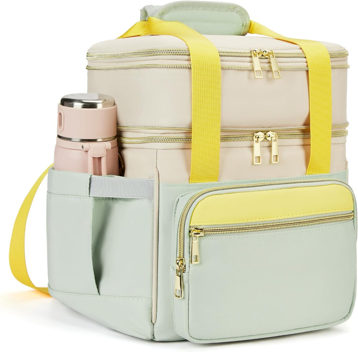holuxer Lunch Bag & Lunch Box for Men Women - Large Double Deck Soft