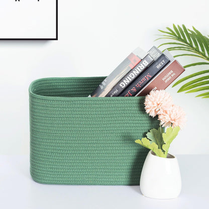 MINTWOOD Design 3-Pack Decorative Woven Storage Baskets for Shelves, Cube Bin Box for Organizing Books, Shoes, Dog Toys, Pantry Closet and Living Room Organizer, Oatmeal Brown