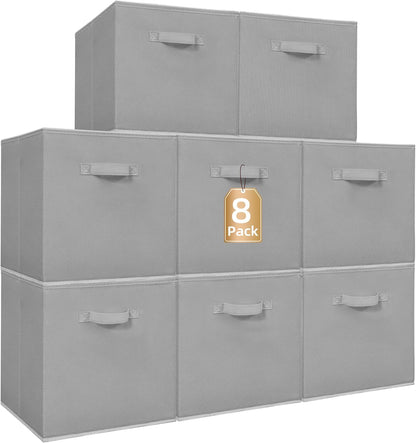 STORAGE MANIAC Storage Cubes, 11 Inch Durable 6 Pack Fabric Foldable Collapsible Bins with Handles for Organization, Closet, Shelves, Offices, Toys, Black