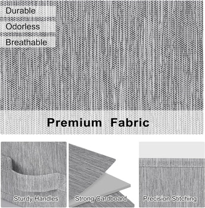 WUIKE Closet Organizers and Storage, Trapezoid Storage Bins, Fabric Closet Bins with Handles, Foldable Storage Baskets for Clothes, Purse, Blanket, Herringbone Gray, Extra Large