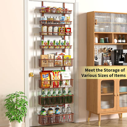Moforoco White Over The Door Pantry Organizer, Pantry Organization and Storage, Metal Hanging Spice Rack Shelves Door, Seasoning Shelves, Laundry Room Organization, House and Kitchen Essentials