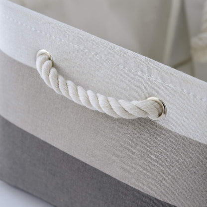 Fabric Storage Bins 12x8x5 inch [6-Pack] with Rope Handles - Decorative Baskets for Organizing