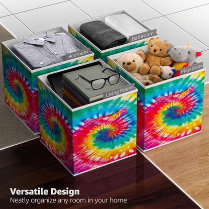 Sorbus Fabric Storage Cubes - 6 Foldable Storage Bins for Organizing Pantry, Cubbies, Toy Box - Clothes Storage & Closet Organizer - 13 Inch Collapsible Cube Baskets for Shelves with Handle