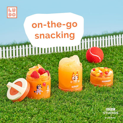 Whiskware Bluey Stackable Snack Containers for Babies, Toddlers, and Kids, 3 Stackable Snack Cups for School and Travel, Cupholder Friendly, Bluey and Bingo! Let’s Do This!