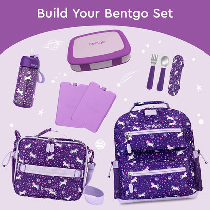 Bentgo Kids Bento-Style 5-Compartment Leak-Proof Lunch Box - Ideal Portion Sizes for Ages 3 to 7 - Durable, Drop-Proof, Dishwasher Safe, PFAS & BPA-Free & Made with Food-Safe Materials (Blue)
