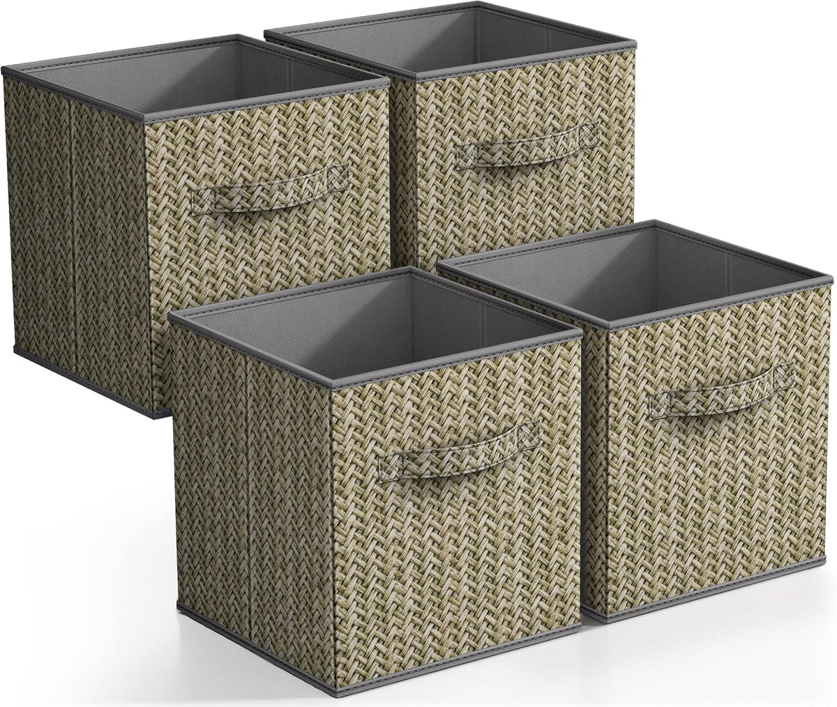 Sorbus Foldable Storage Bins - 11 Inch Sturdy Collapsible Fabric Storage Cubes with Handle - 4 Baskets for Organizing Clothes & Toys - Organization & Storage Baskets for Shelves, Pantry, Closet, Cubby